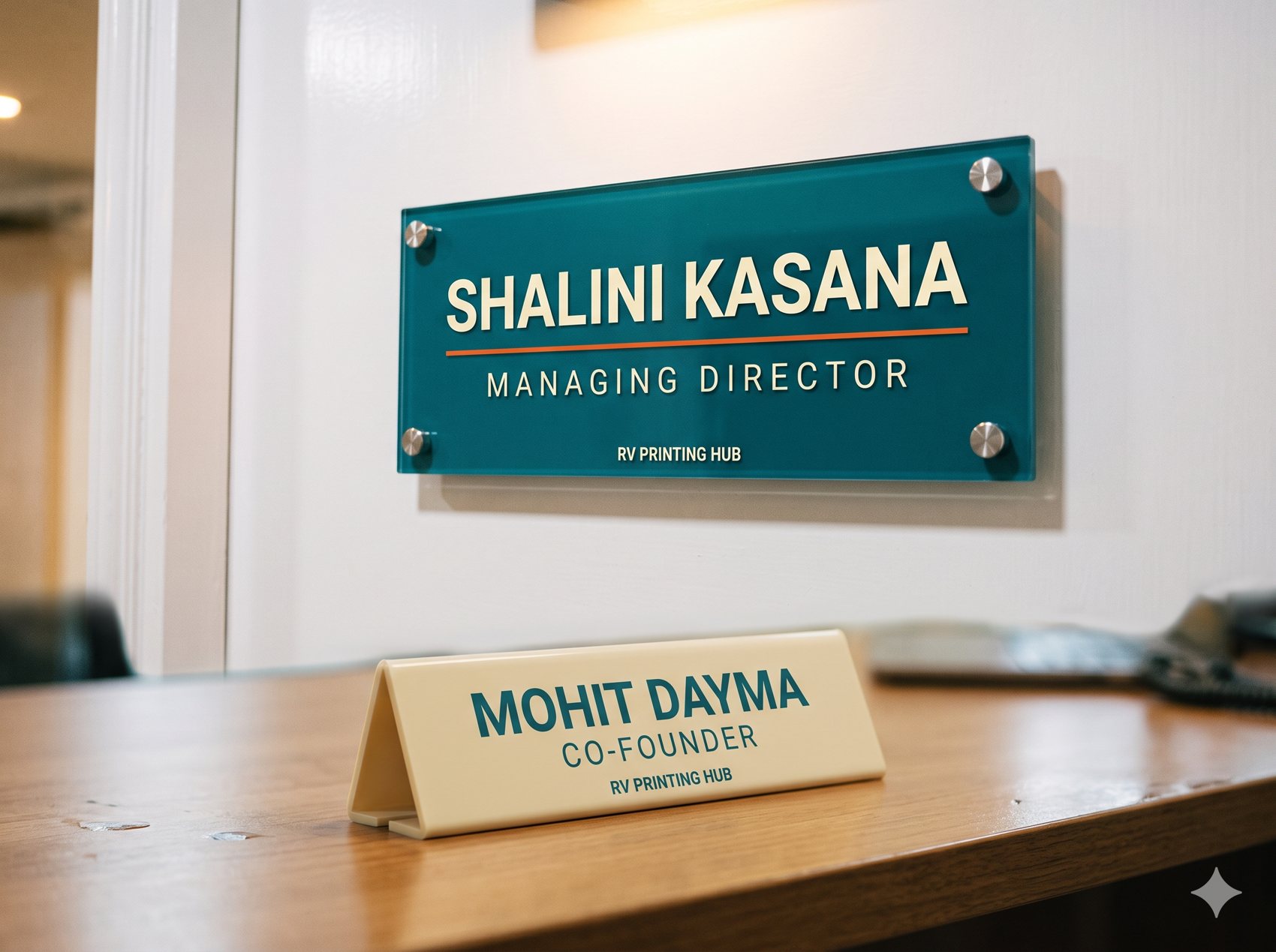 Frosted acrylic engraved name plate