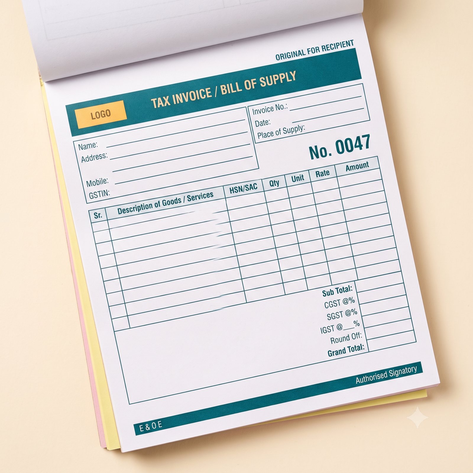 Numbered pages / GST format