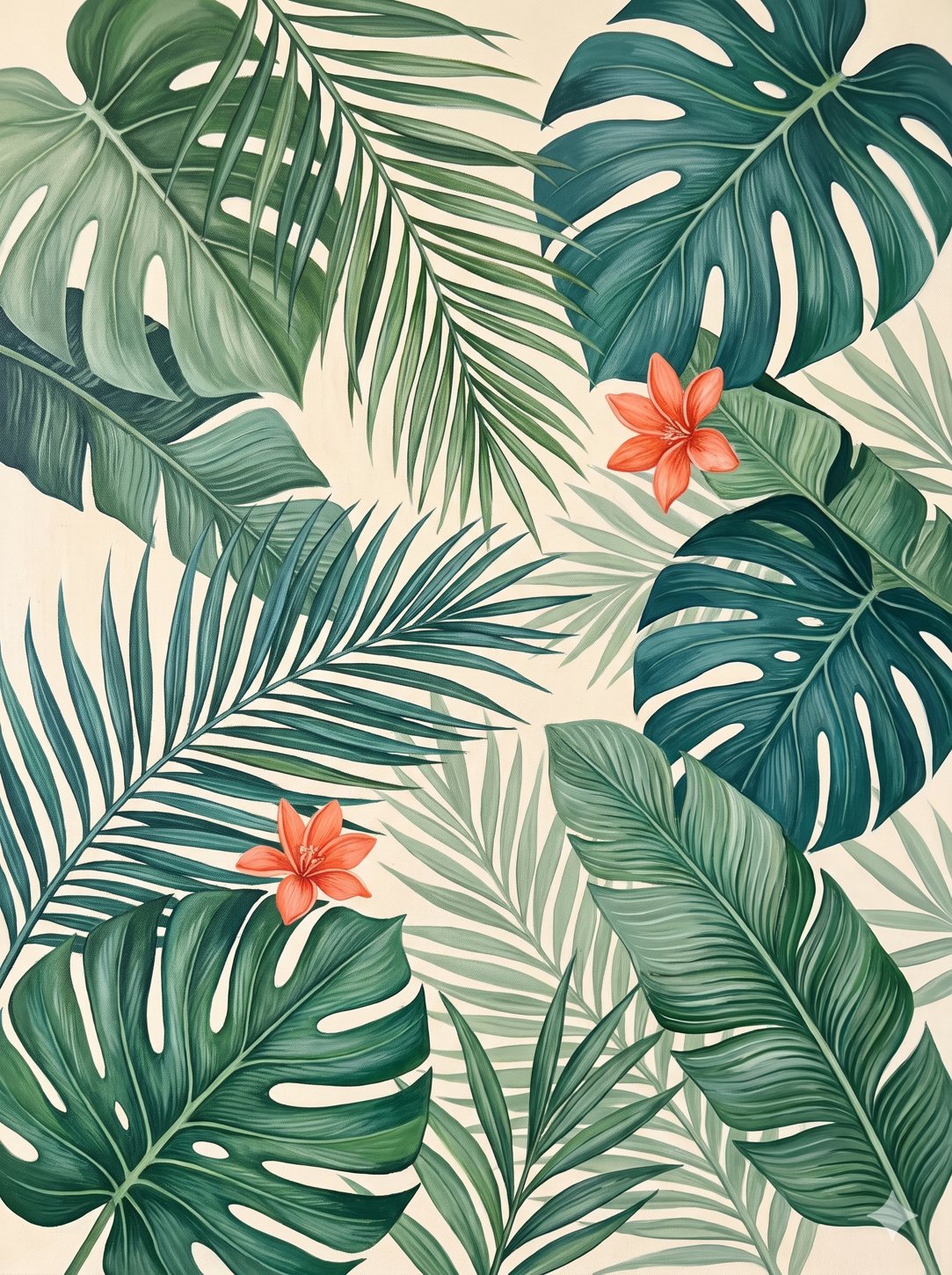Tropical Botanical canvas painting
