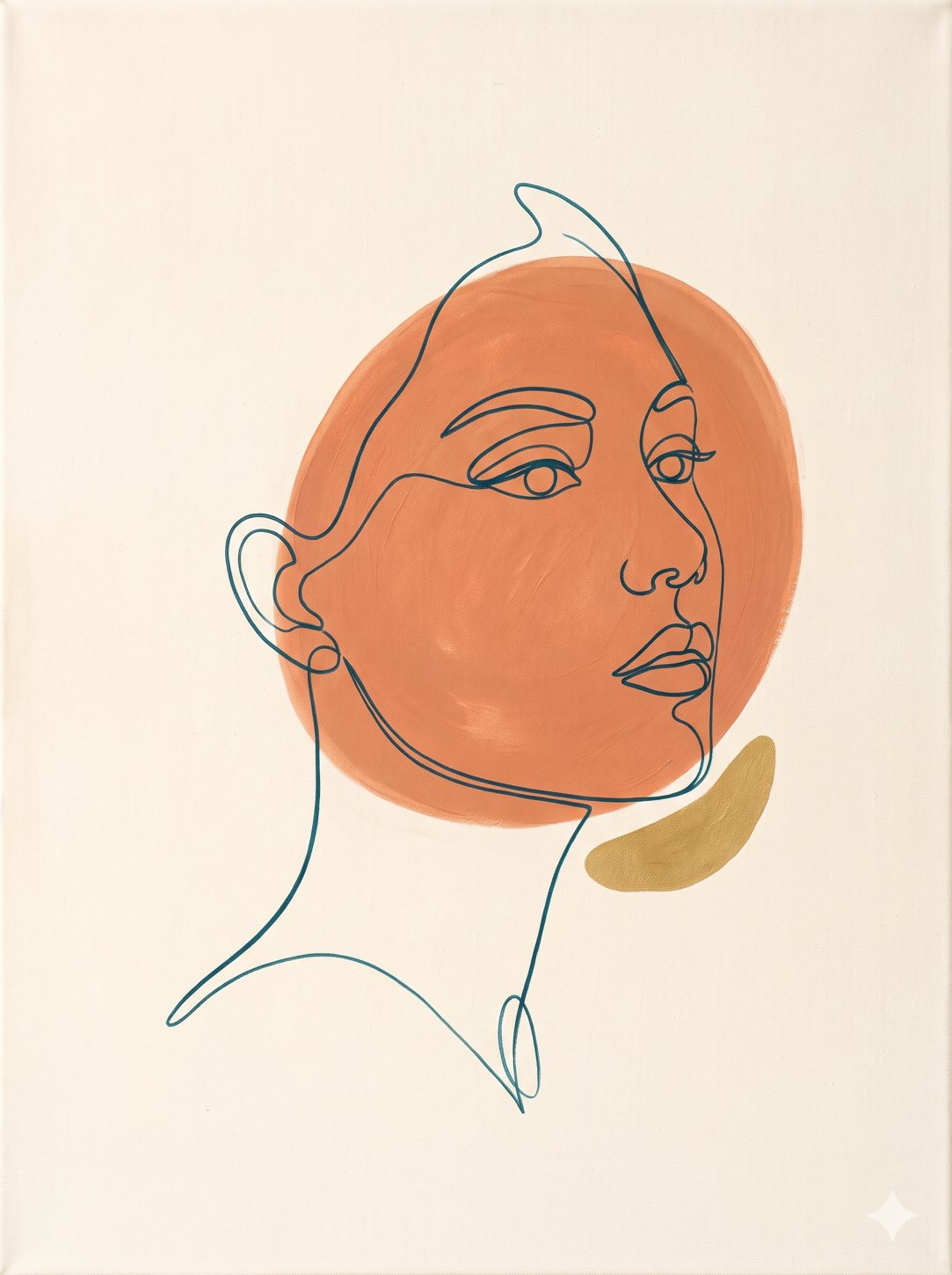 Minimal Line Art canvas painting