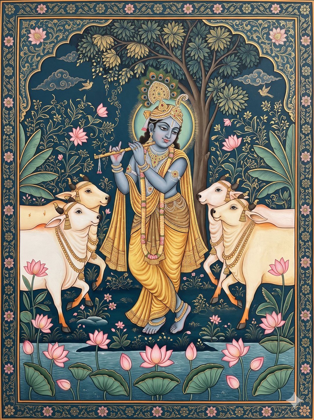 Devotional canvas painting