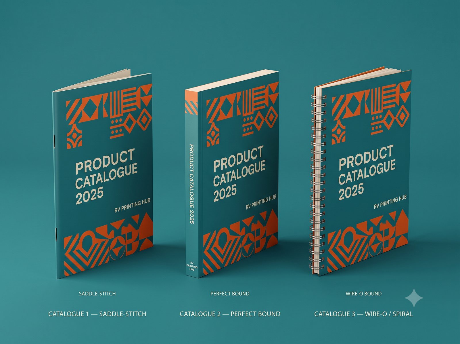 Saddle-stitch, perfect-bound and wire-O catalogues