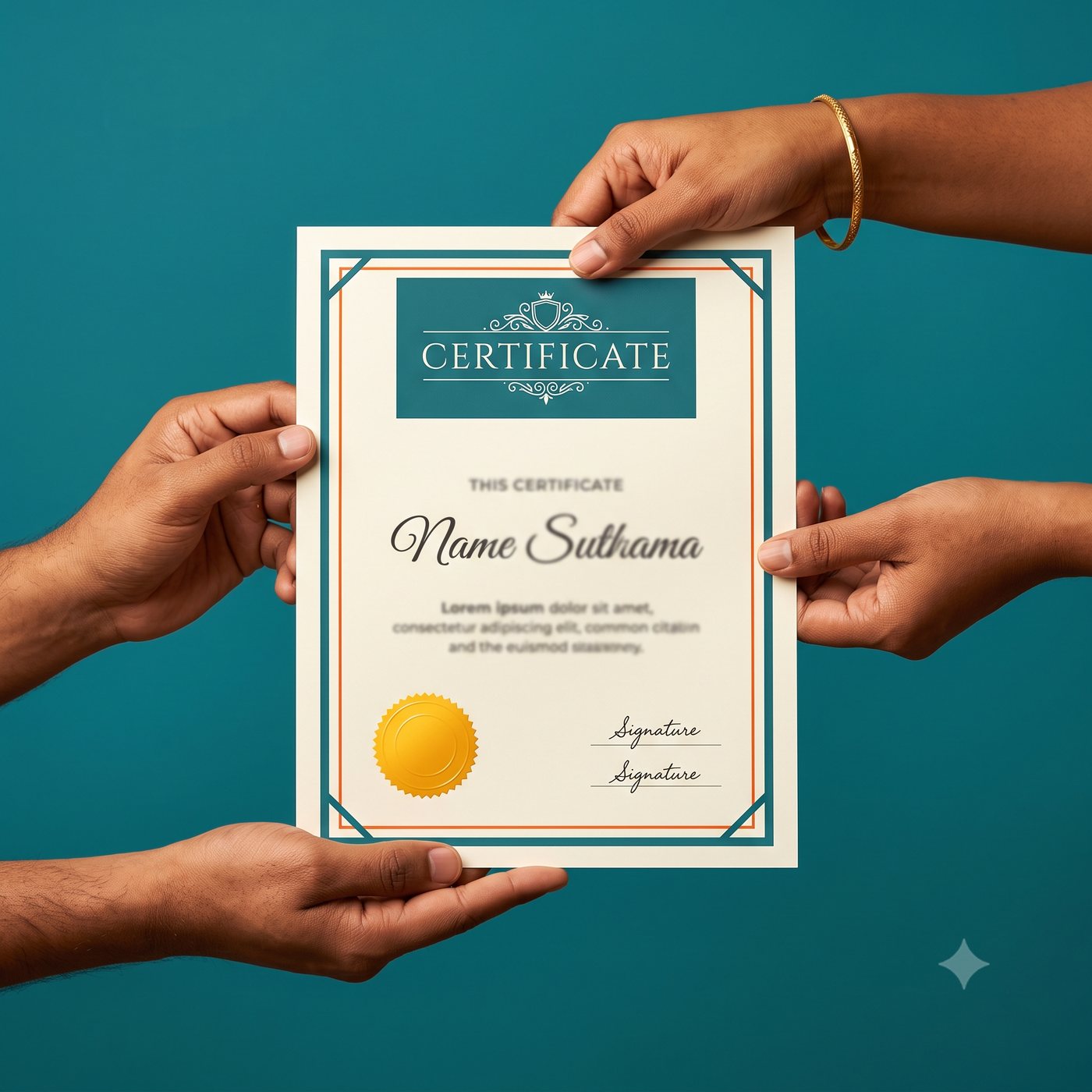 Framed certificate held up by its recipient