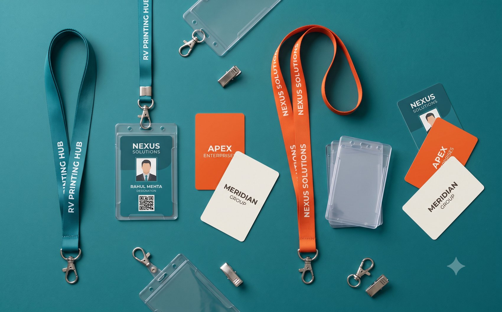 Complete ID card, holder and lanyard set