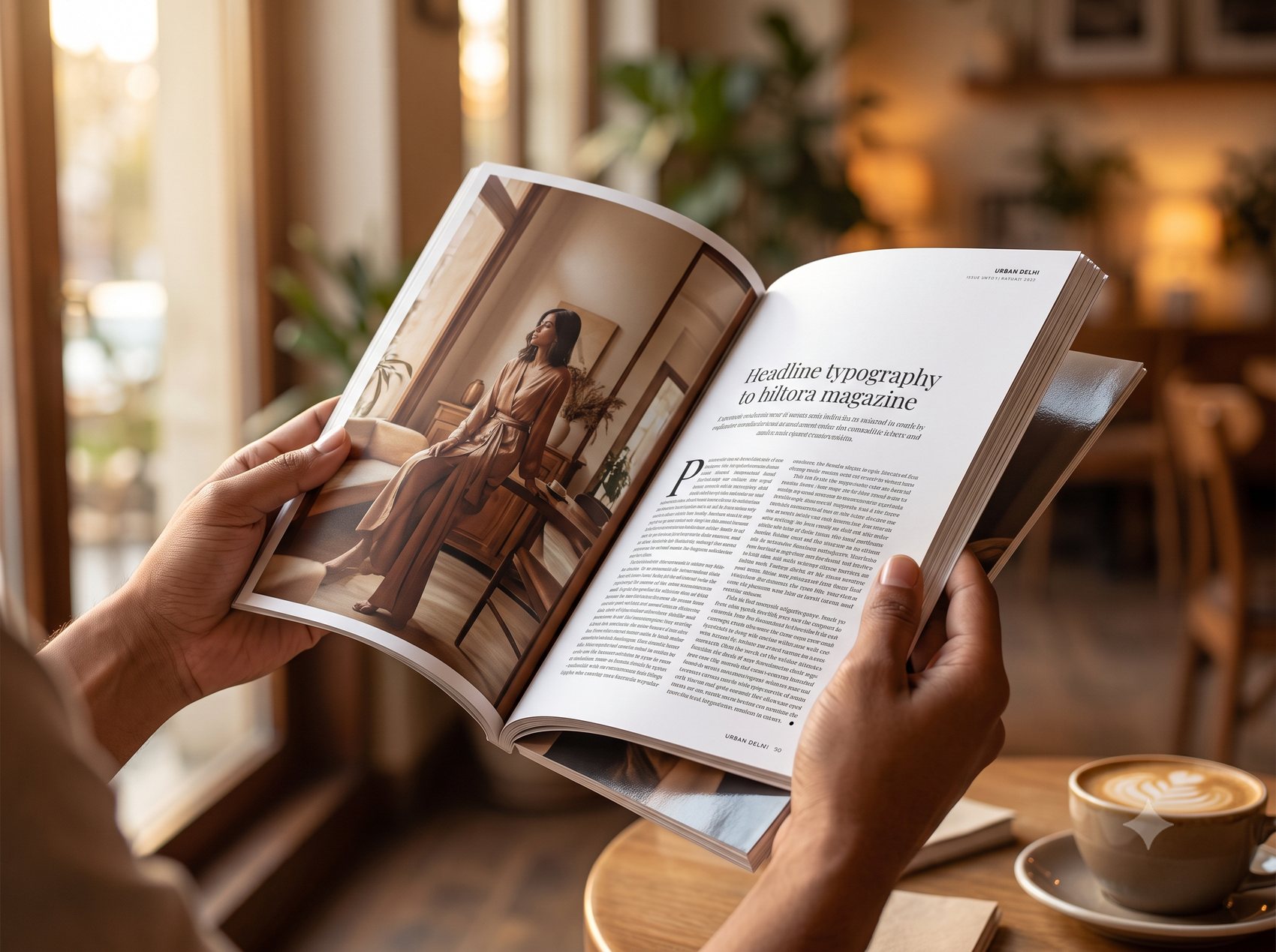 Reading a printed magazine