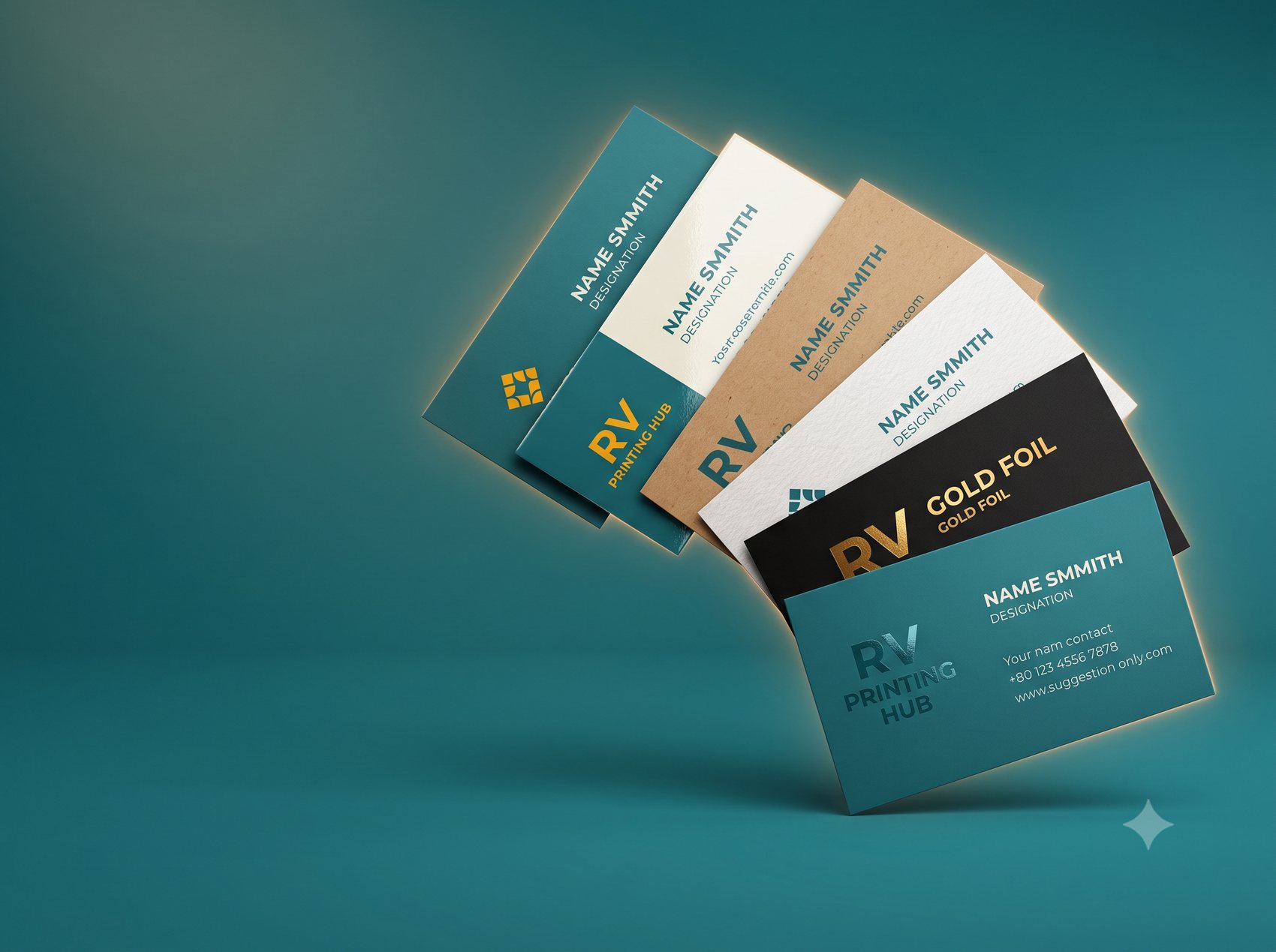 Visiting cards printed by RV Printing Hub, Delhi